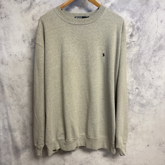 Vintage Polo Ralph Lauren Crew Neck Sweatshirt Mens 2XL Tall Gray - Picture 2 of 11